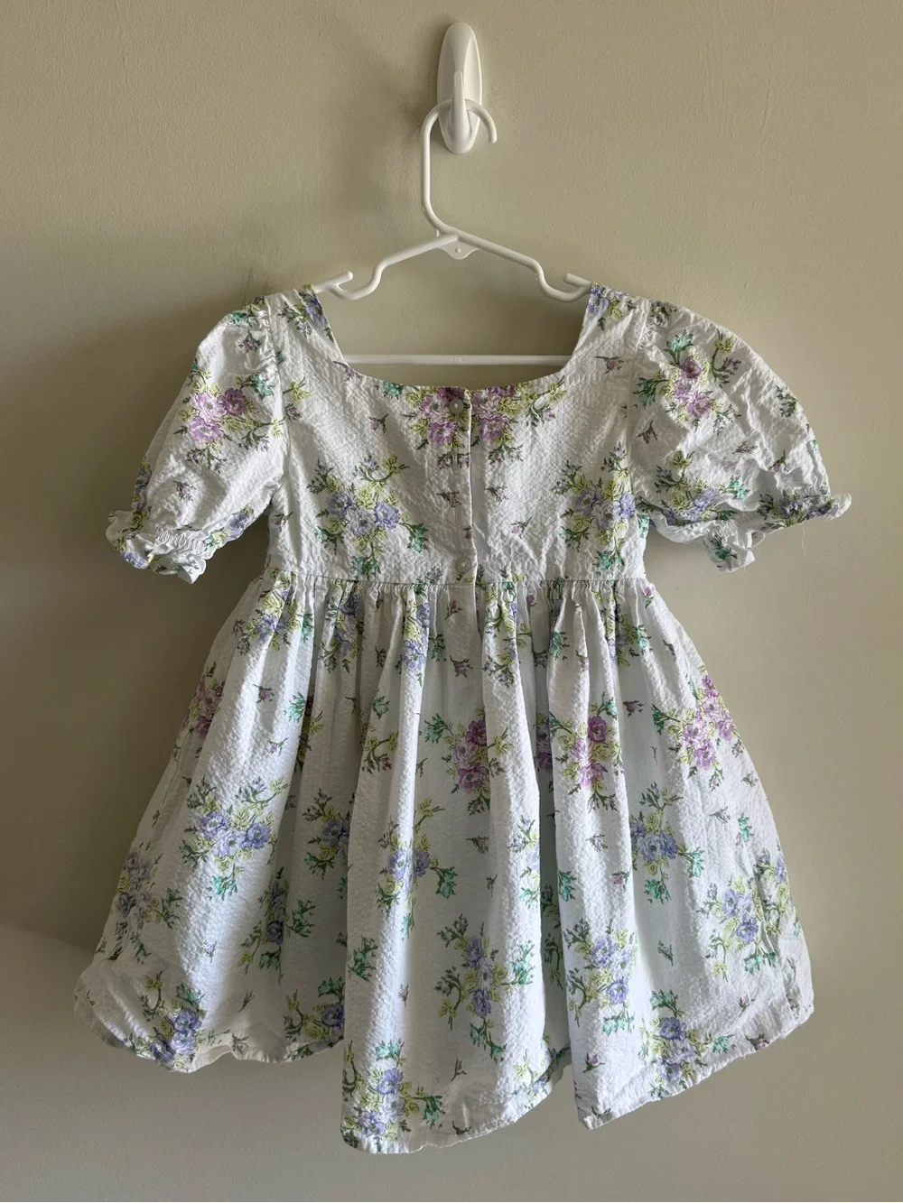 Janie and Jack Floral Seersucker Puff Sleeve Dress